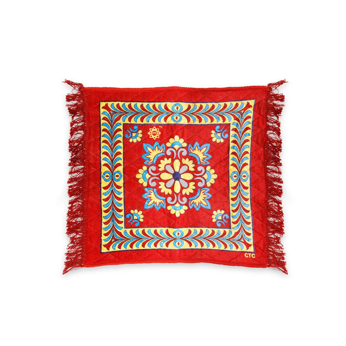 Yoga Mat - 23 x 23 Inches | Pooja Aasan/ Cloth Pooja Mat for Meditation - Yoga Mat & Aasan
