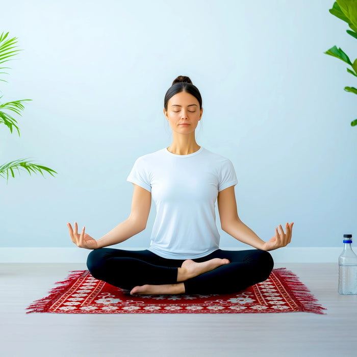 Yoga Mat - 21.5 x 21.5 Inches | Aasan Mat/ Pooja Mat for Meditation - Yoga Mat & Aasan