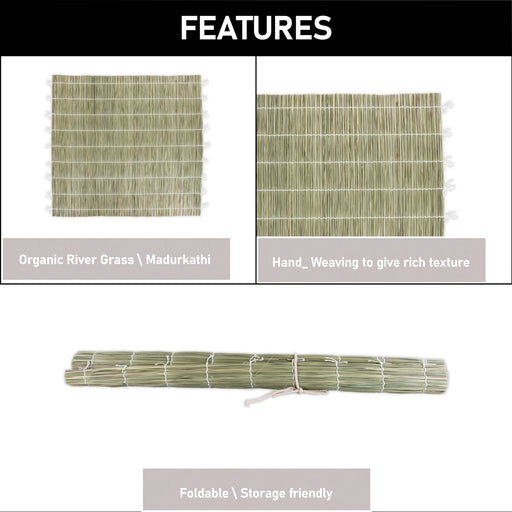 Darbha Meditation Mat - 18 x 18 Inches | Aasan Mat / Yoga Mat / Mat for Meditation - Yoga Mat & Aasan