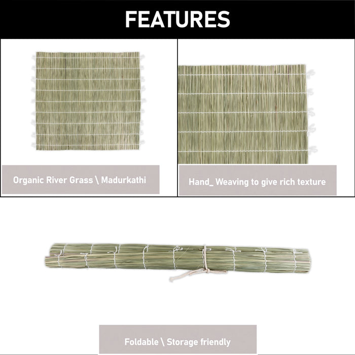 Darbha Meditation Mat - 18 x 18 Inches | Aasan Mat / Yoga Mat / Mat for Meditation - Yoga Mat & Aasan