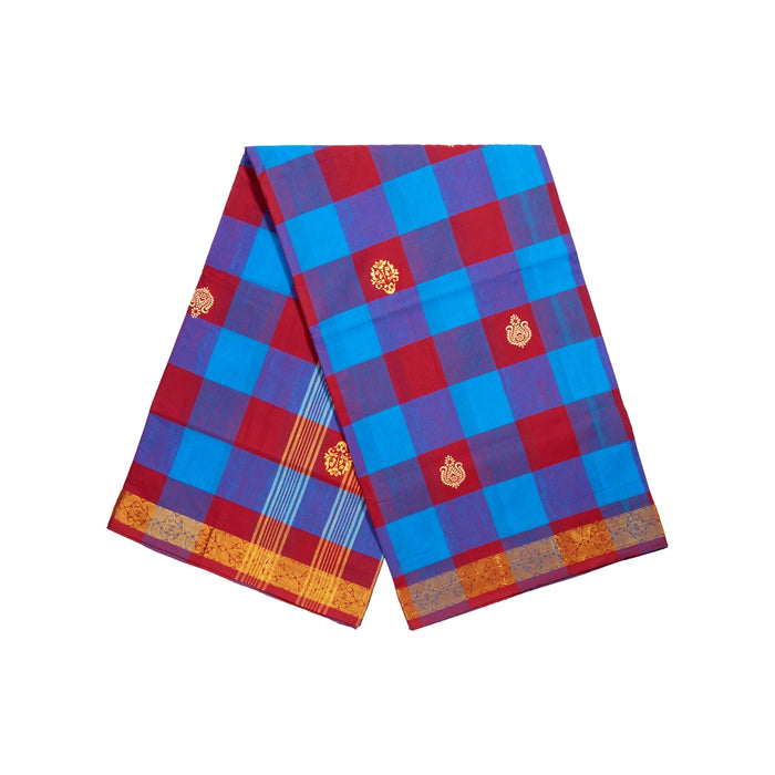 Cotton Saree - 14 Mtrs | Jarigai Print Kattam Saree/ Handloom Saree/ Traditional Saree for Women