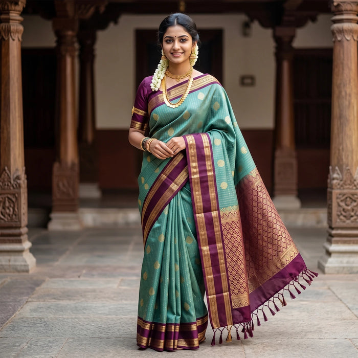 Saree - 13 Yards | Traditional Wear Saree/ Luxury Soft Silk Saree/ Jari Border Design Pudavai for Women