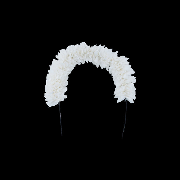 Artificial Flower - 11 Inches | White Colour Artificial Gajra / Hair Flower for Deity Decor