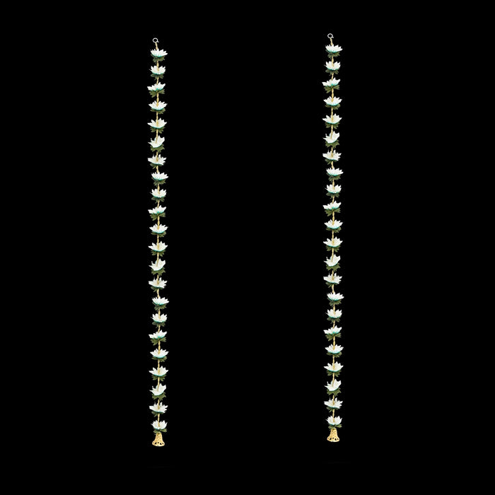 Side Toran Pair - 50 Inches | 2 Pcs/ Side Thoran/ Lotus Design Artificial Toran for Door Decor - Toran