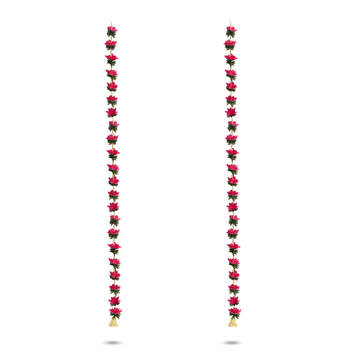 Side Toran Pair - 50 Inches | 2 Pcs/ Side Thoran/ Lotus Design Artificial Toran for Door Decor - Toran