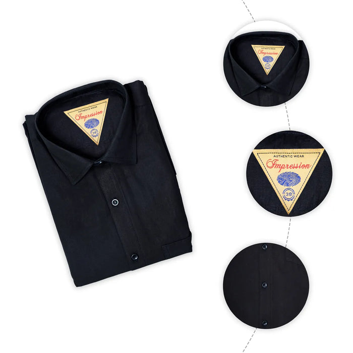 Black Shirt - Size 38 | Full Hand Formal Shirt/ Cotton Casual Shirt for Men