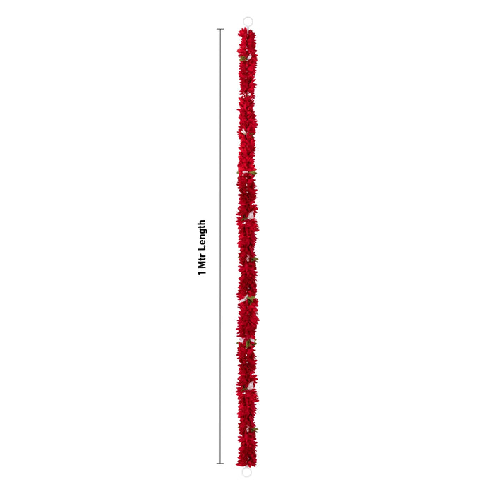 Flower Garland - 1 Mtrs | Floral String/ Artificial Mala/ Cloth Malai for Home Entrance
