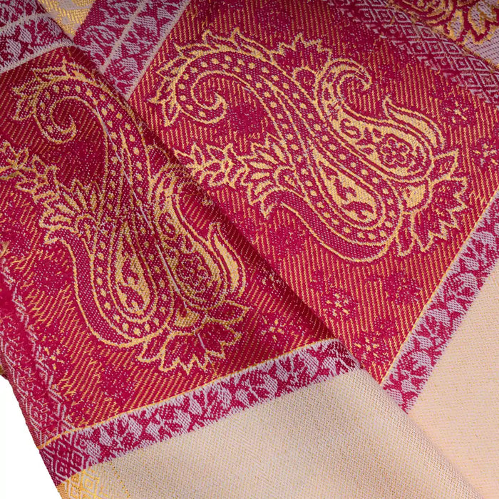 Ponnadai Shawl - 2 Mtrs | Jacquard Shabnam Cloth Ponnada Shawl/ Mango Design Ponnada Cloth For Honouring Guests - Shawls & Towels