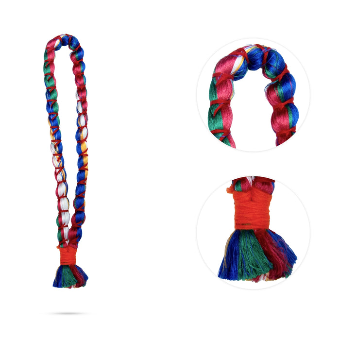 Pancha Pavitra Mala - 11 Inches | Multicolour Thread Garland / Deity Decor - Mala