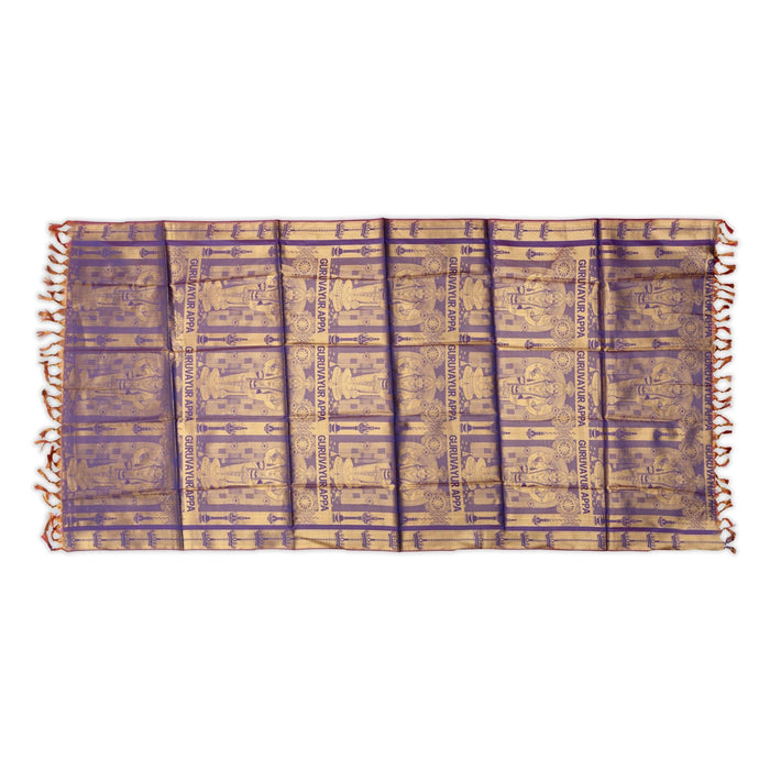 Shawls - 2 Mtrs | Silk Cloth Ponnada Shawl / Guruvayurrapan Design Ponnada Cloth For Pooja Decor - Shawls & Towels