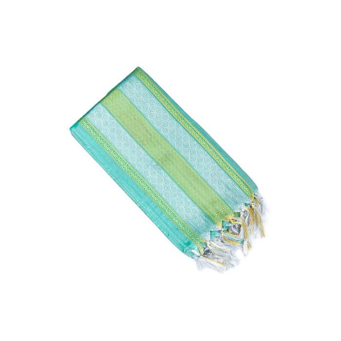 Ponnadai Shawl - 2.25 Mtrs | Angavastram/ Silver Colour Jari Design Towel/ Ponnada Shawl for Men & Women - Shawls & Towels