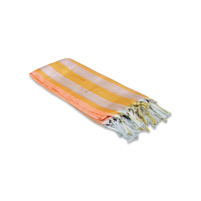 Ponnadai Shawl - 2.25 Mtrs | Angavastram/ Silver Colour Jari Design Towel/ Ponnada Shawl for Men & Women - Shawls & Towels