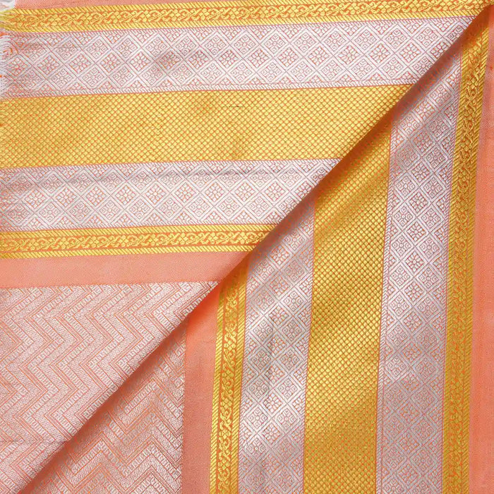 Ponnadai Shawl - 2.25 Mtrs | Angavastram/ Silver Colour Jari Design Towel/ Ponnada Shawl for Men & Women - Shawls & Towels