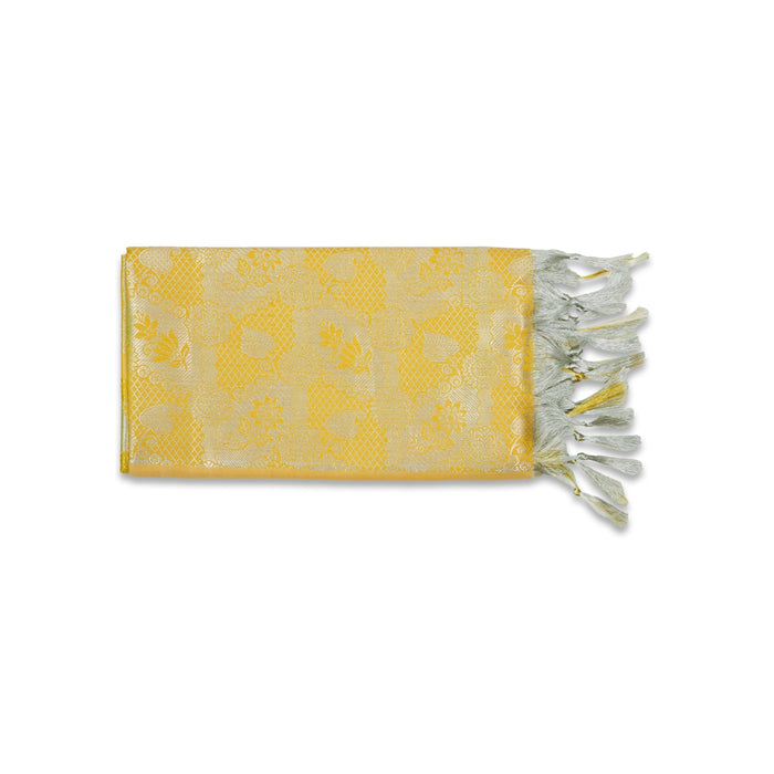 Ponnadai Shawl - 2.25 Mtrs | Angavastram/ Silver Colour Jari Design Towel/ Ponnada Shawl for Men & Women - Shawls & Towels