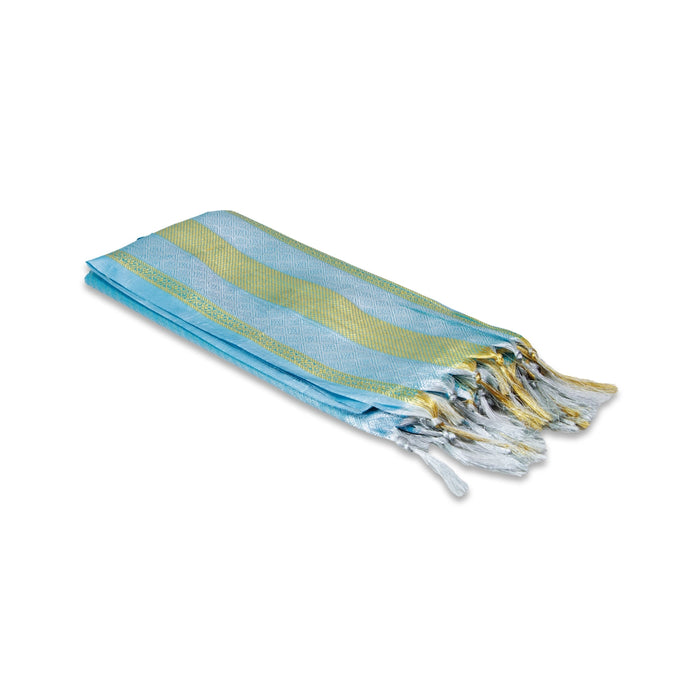 Ponnadai Shawl - 2.25 Mtrs | Angavastram/ Silver Colour Jari Design Towel/ Ponnada Shawl for Men & Women - Shawls & Towels