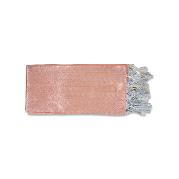 Ponnadai Shawl - 2.25 Mtrs | Angavastram/ Silver Colour Jari Design Towel/ Ponnada Shawl for Men & Women - Shawls & Towels