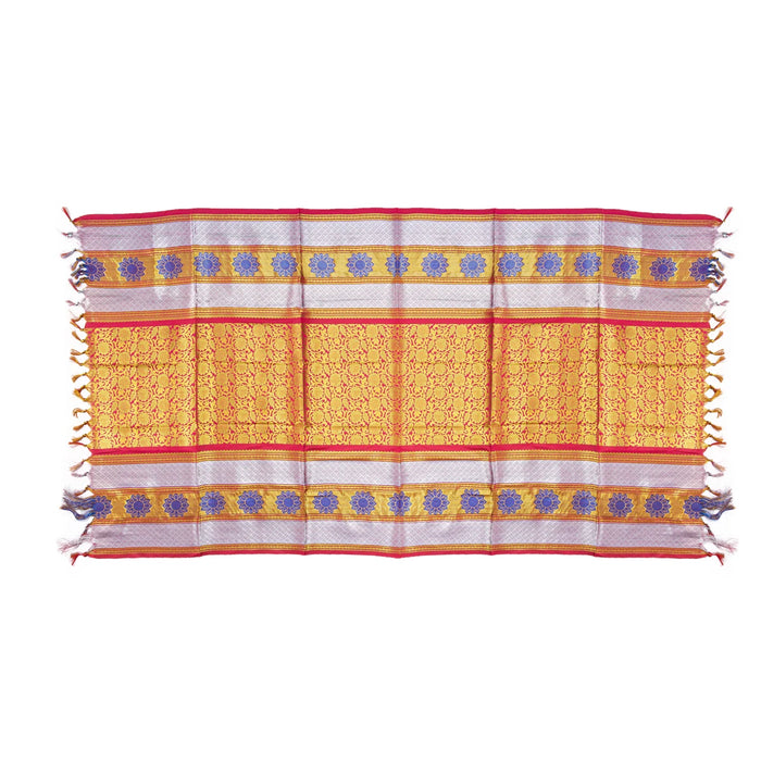 Ponnadai Shawl - 2.25 Mtrs | Jakkad Angavastram/ Flower Design Towel/ Ponnada Shawl for Men & Women - Shawls & Towels