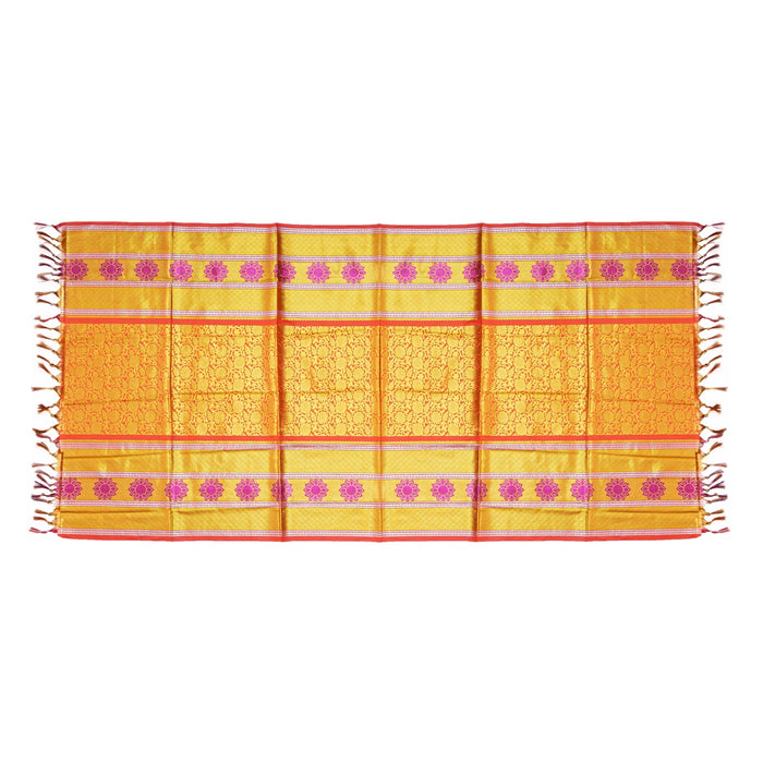 Ponnadai Shawl - 2.25 Mtrs | Jakkad Angavastram/ Flower Design Towel/ Ponnada Shawl for Men & Women - Shawls & Towels