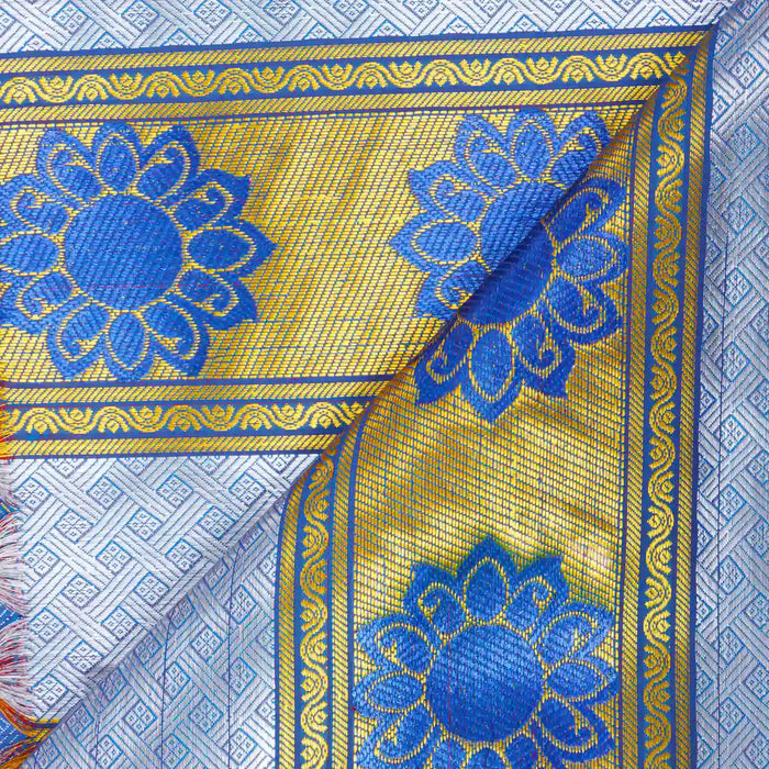 Ponnadai Shawl - 2.25 Mtrs | Jakkad Angavastram/ Flower Design Towel/ Ponnada Shawl for Men & Women - Shawls & Towels