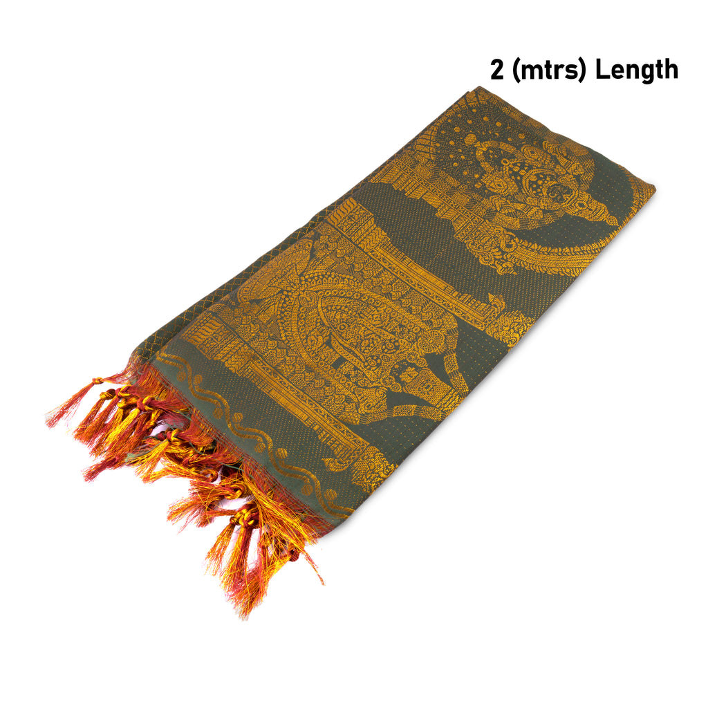 Shawl  - 2 Mtr - Alamelu Balaji| Ponnadai Jari Shawls for Men/ Assorted Colour and Design