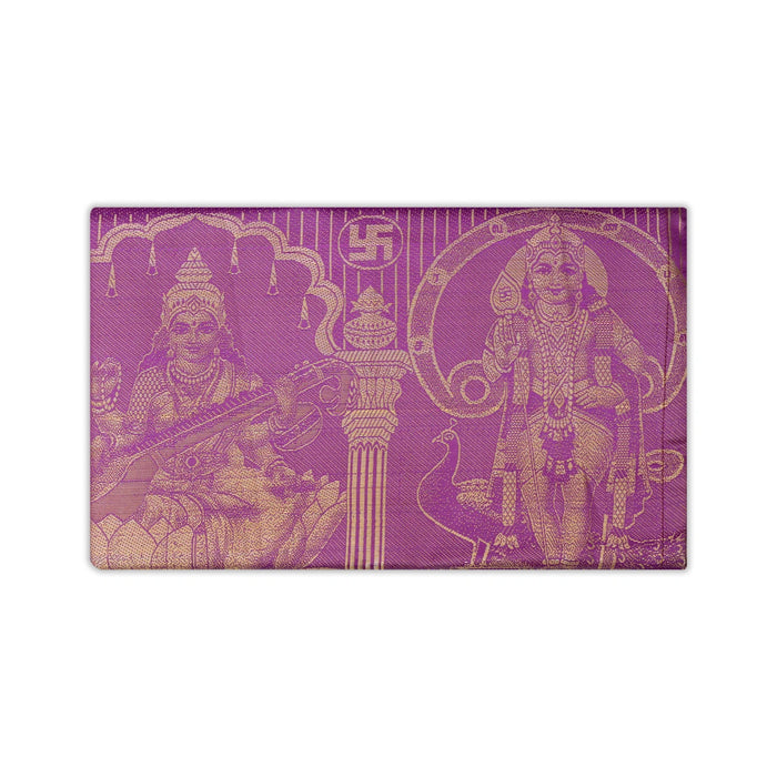 Shawls - 2 Mtrs | Silk Cloth Ponnada Shawl / Five God Design Ponnada Cloth For Pooja Decor - Shawls & Towels