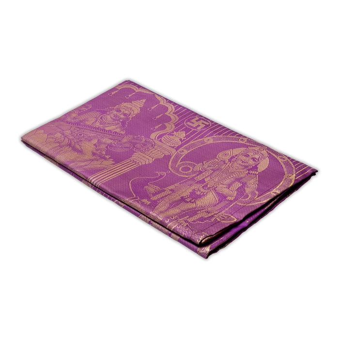 Shawls - 2 Mtrs | Silk Cloth Ponnada Shawl / Five God Design Ponnada Cloth For Pooja Decor - Shawls & Towels
