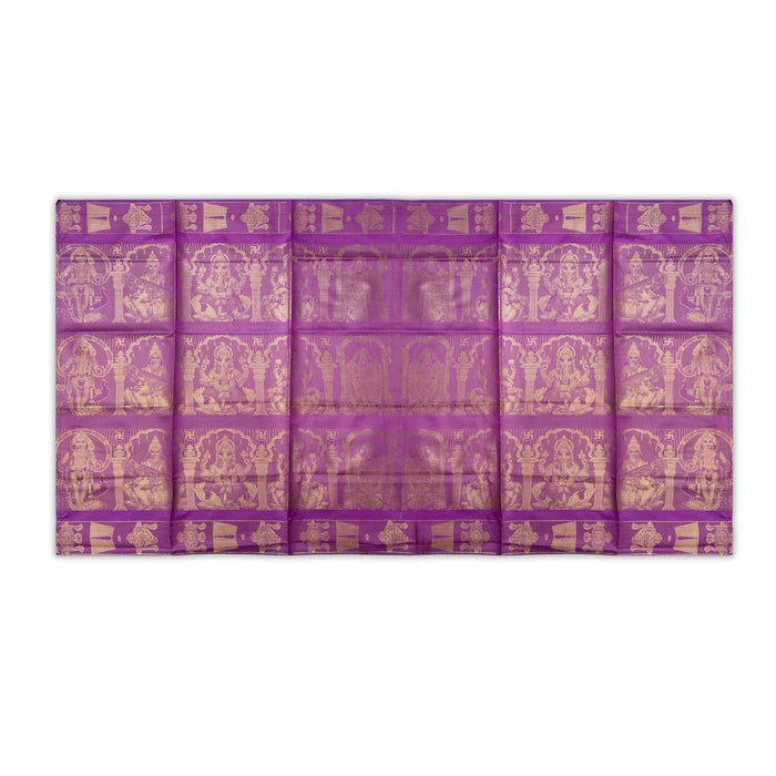 Shawls - 2 Mtrs | Silk Cloth Ponnada Shawl / Five God Design Ponnada Cloth For Pooja Decor - Shawls & Towels