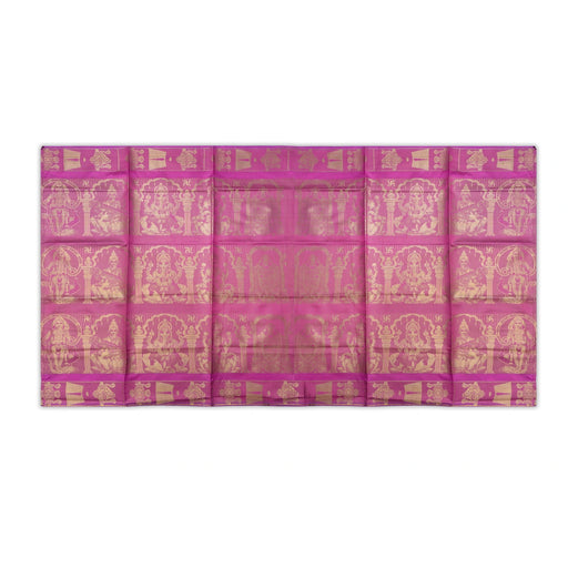Shawls - 2 Mtrs | Silk Cloth Ponnada Shawl / Five God Design Ponnada Cloth For Pooja Decor - Shawls & Towels