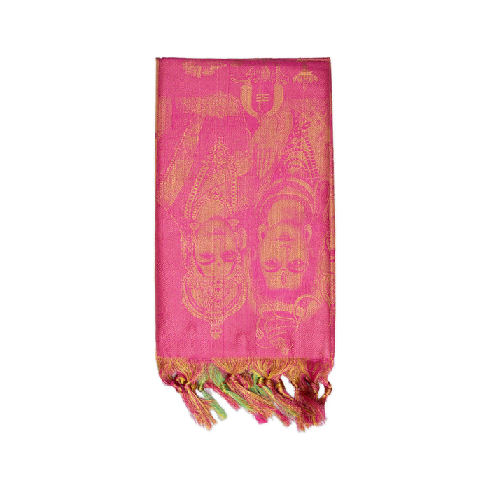 Shawls - 2 Mtrs | Silk Cloth Ponnada Shawl / Siva Sakthi Design Ponnada Cloth For Pooja Decor - Shawls & Towels