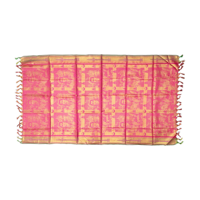Shawls - 2 Mtrs | Silk Cloth Ponnada Shawl / Siva Sakthi Design Ponnada Cloth For Pooja Decor - Shawls & Towels