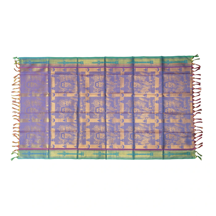 Shawls - 2 Mtrs | Silk Cloth Ponnada Shawl / Siva Sakthi Design Ponnada Cloth For Pooja Decor - Shawls & Towels