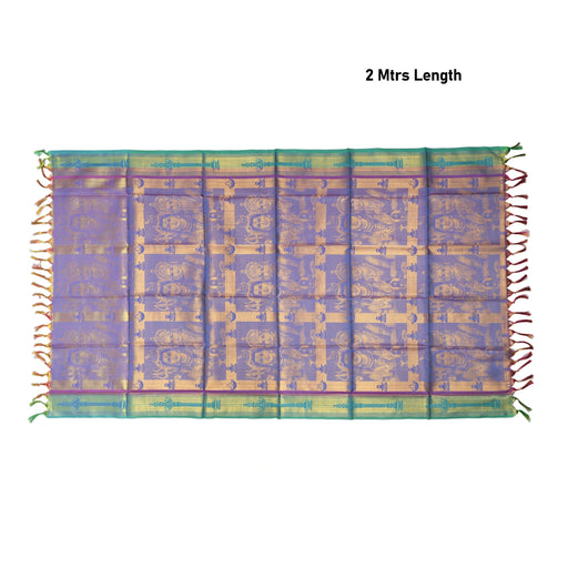 Shawls - 2 Mtrs | Silk Cloth Ponnada Shawl / Siva Sakthi Design Ponnada Cloth For Pooja Decor - Shawls & Towels
