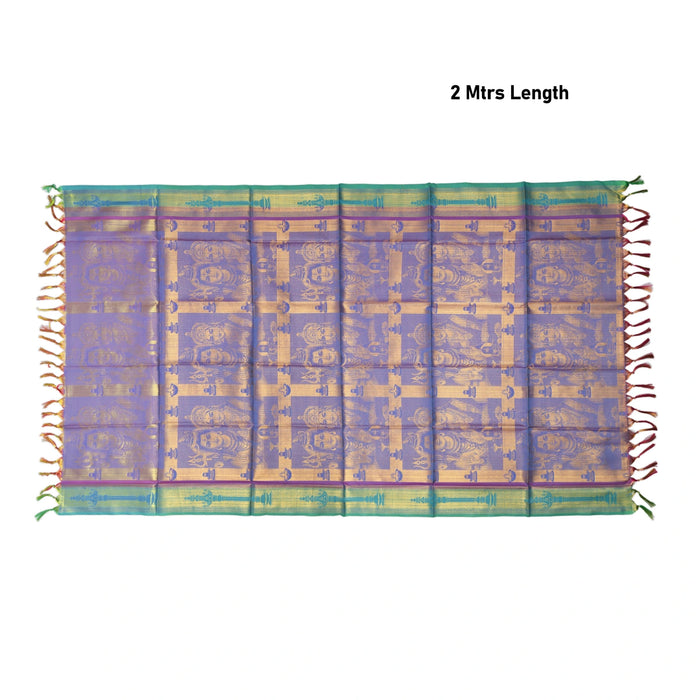 Shawls - 2 Mtrs | Silk Cloth Ponnada Shawl / Siva Sakthi Design Ponnada Cloth For Pooja Decor - Shawls & Towels