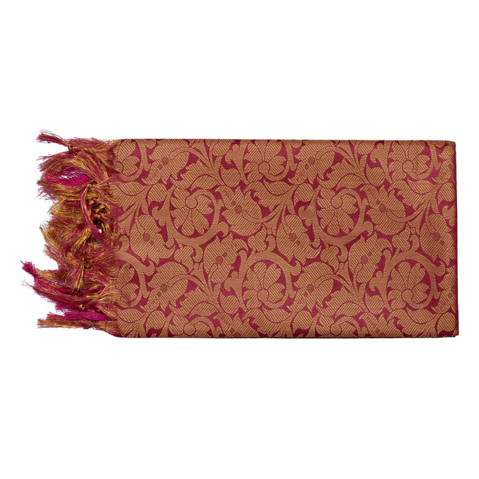 Shawl - 2 Mtr | Peacock & Flower Design Towel/ Angavastram/ Jari Ponnadai Shawl for Men & Women - Shawls & Towels