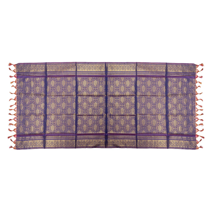 Shawl - 2 Mtr | Peacock & Flower Design Towel/ Angavastram/ Jari Ponnadai Shawl for Men & Women - Shawls & Towels