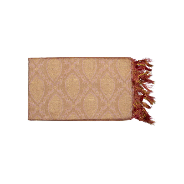 Shawl - 2 Mtr | Peacock & Flower Design Towel/ Angavastram/ Jari Ponnadai Shawl for Men & Women - Shawls & Towels