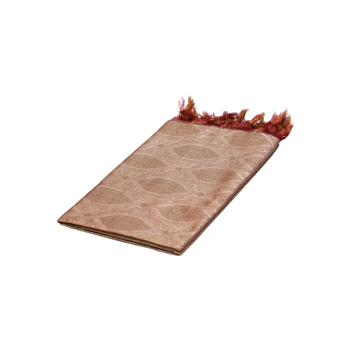 Shawl - 2 Mtr | Peacock & Flower Design Towel/ Angavastram/ Jari Ponnadai Shawl for Men & Women - Shawls & Towels