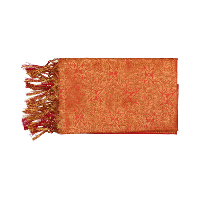 Shawl - 2 Mtr | Peacock & Flower Design Towel/ Angavastram/ Jari Ponnadai Shawl for Men & Women - Shawls & Towels