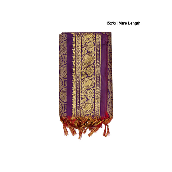 Ponnadai Shawl - 2.25 Mtrs | Flower & Mango Design Angavastram/ Jari Design Towel/ Ponnada Shawl for Men & Women - Shawls & Towels