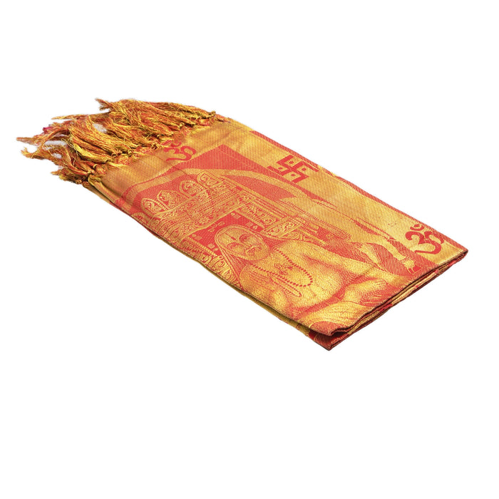 Shawls - 2 Mtrs | Silk Cloth Ponnada Shawl / Ragahvendra Design Ponnada Cloth For Pooja Decor - Shawls & Towels