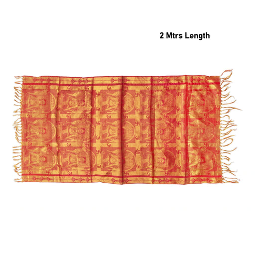 Shawls - 2 Mtrs | Silk Cloth Ponnada Shawl / Ragahvendra Design Ponnada Cloth For Pooja Decor - Shawls & Towels