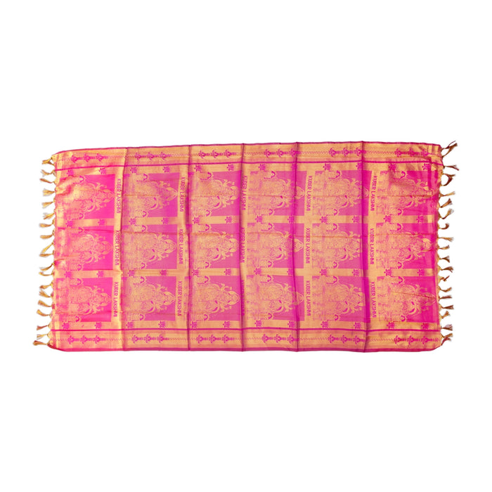 Shawls - 2 Mtrs | Silk Cloth Ponnada Shawl / Kuber Lakshmi Design Ponnada Cloth For Pooja Decor - Shawls & Towels