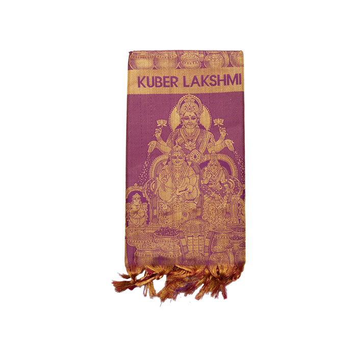 Shawls - 2 Mtrs | Silk Cloth Ponnada Shawl / Kuber Lakshmi Design Ponnada Cloth For Pooja Decor - Shawls & Towels