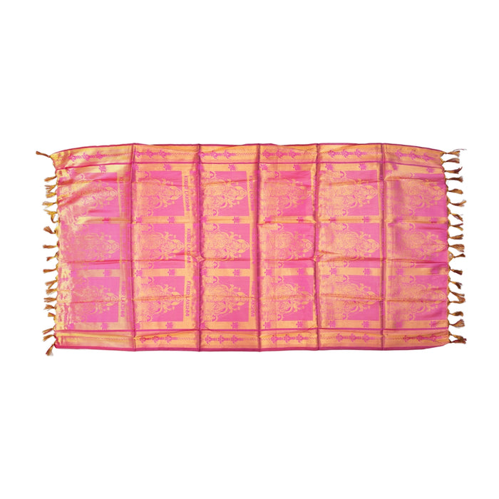 Shawls - 2 Mtrs | Silk Cloth Ponnada Shawl / Kuber Lakshmi Design Ponnada Cloth For Pooja Decor - Shawls & Towels