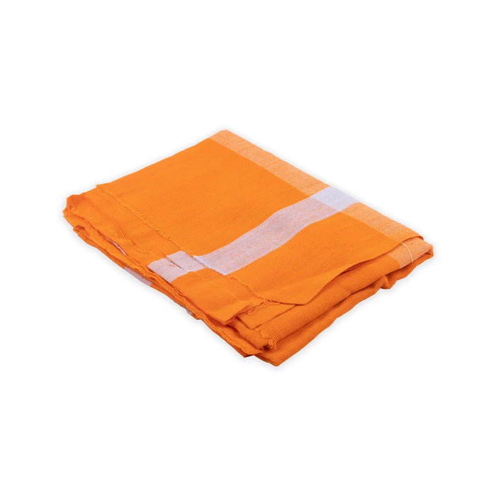 Angavastram - 30 x 60 Inches | Thundu/ Orange Colour Towel/ Melmundu for Mens