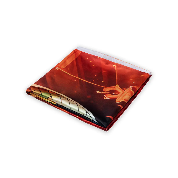 Shivling Murti Design Pooja Screen - 4 X 6 Feet | Puja Curtain/ Temple Screen/ Decorative Curtain For Pooja Room