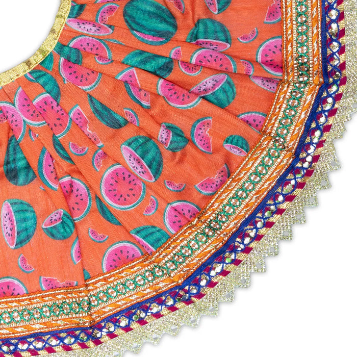 Devi Dress – 7.5 Inch | Traditional Mata Rani Poshak / Amman Pavadai / Lehenga Patka for Deities