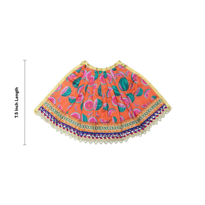 Devi Dress – 7.5 Inch | Traditional Mata Rani Poshak / Amman Pavadai / Lehenga Patka for Deities
