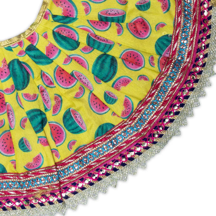 Devi Dress – 7.5 Inch | Traditional Mata Rani Poshak / Amman Pavadai / Lehenga Patka for Deities