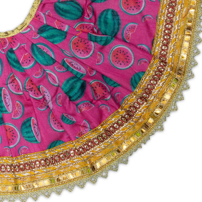 Devi Dress – 7.5 Inch | Traditional Mata Rani Poshak / Amman Pavadai / Lehenga Patka for Deities